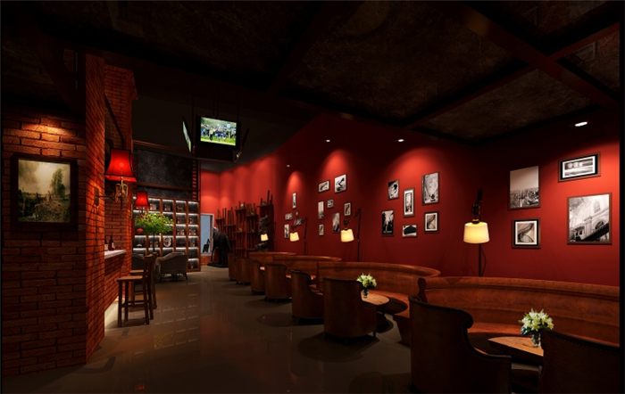 復(fù)古風(fēng)酒吧設(shè)計(jì)效果圖